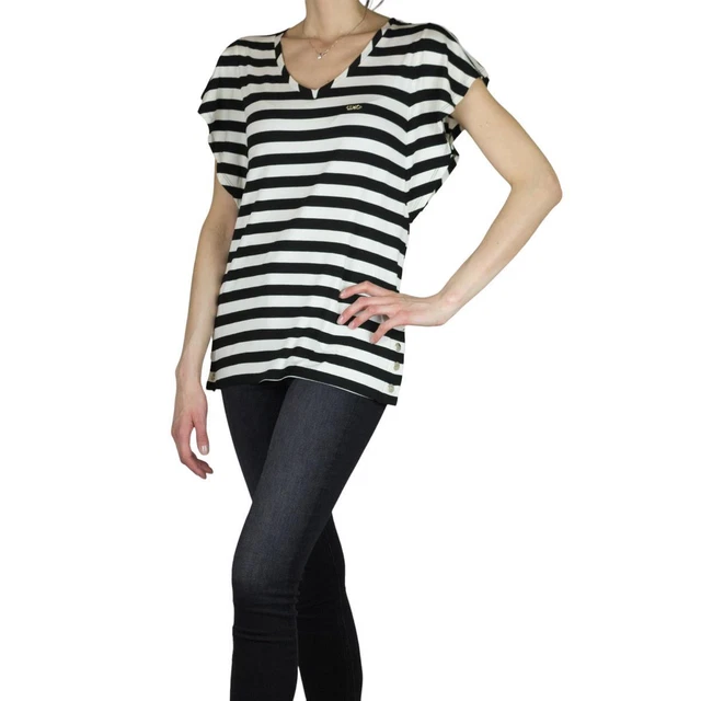 Canotta  Donna Liu Jo Bianco E Nero Ta3176J6603 C3116 Canotta Nero-Bianco Donna