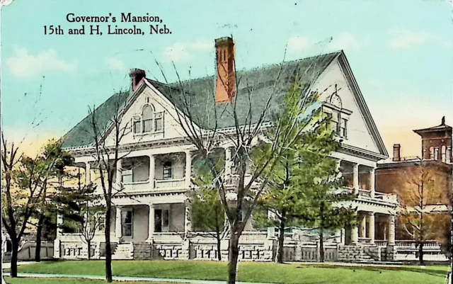 Governor’s Mansion, Lincoln, Nebraska NE - Early 1900s Vintage Postcard