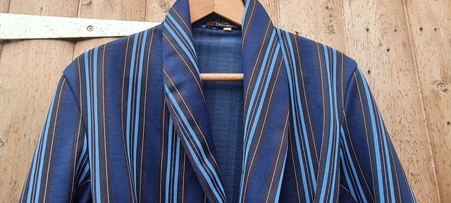 ABITO CORTO VINTAGE McGREGORS DA UOMO BLU A RIGHE CRINOLINA ABITO DA FUMO