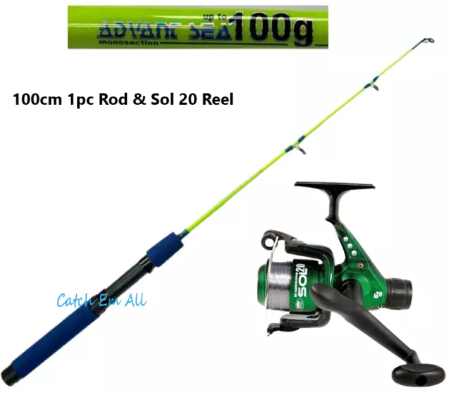 1 x Lineaeffe Sea Fishing Rod 100cm & Sol 20 Spinning Reel & Line Travel Rod Kit