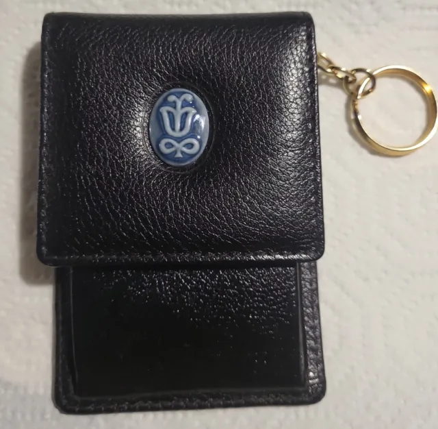 Vintage Lladro Collector's Society Black Leather Coin Purse