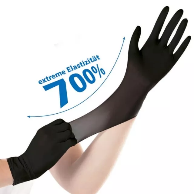 Hygostar Nitril-Handschuhe "Safe Super Stretch" Schwarz | 100 Stück : S