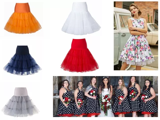 Vintage Petticoat 26" Retro Underskirt 50s Swing Fancy Net Skirt Rockabilly UK T