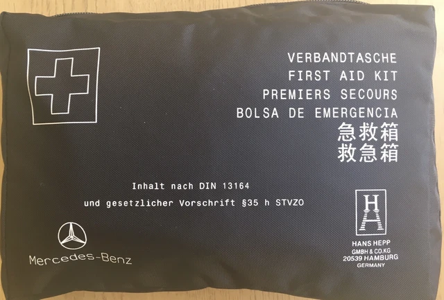 GENUINE MERCEDES-BENZ IN Car Compact First Aid Kit Sterile Date 31/08 ...