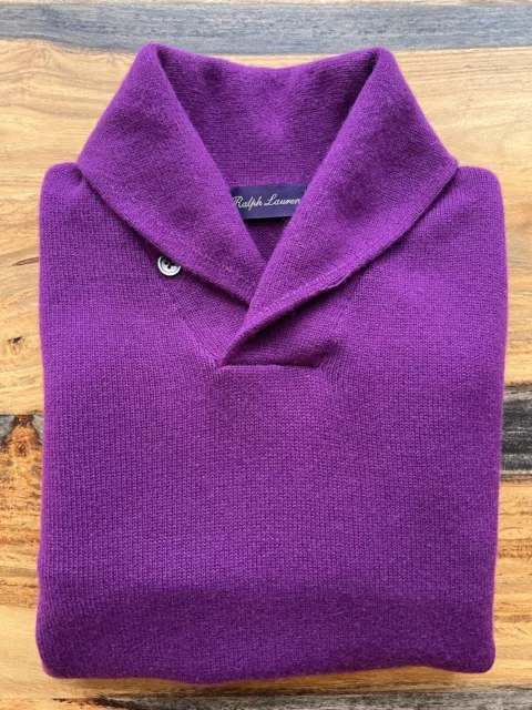 Ralph Lauren Purple Label Cashmere Shawl Collar Sweater Italy