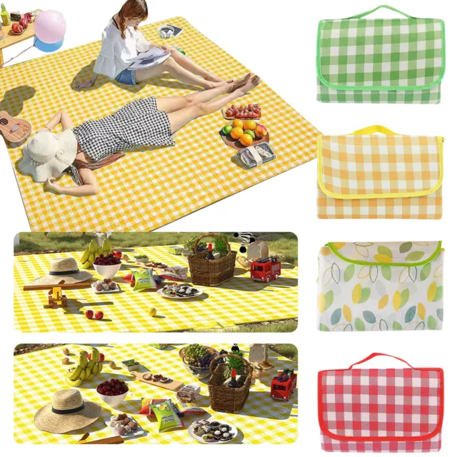 Large Waterproof Fleece Picnic Blanket Outdoor Camping Rug Folding Mat Blanket