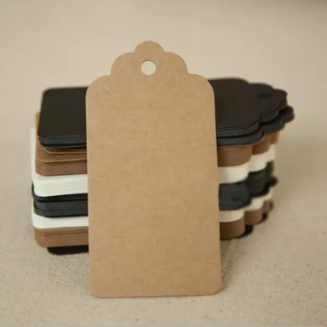 ECO KRAFT Paper Gift TAGS Card Label | No string | 100 Per Pack | UK Seller