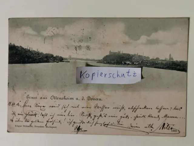 AK Ottensheim Gruss aus an der Donau gelaufen 1901 nach Wien