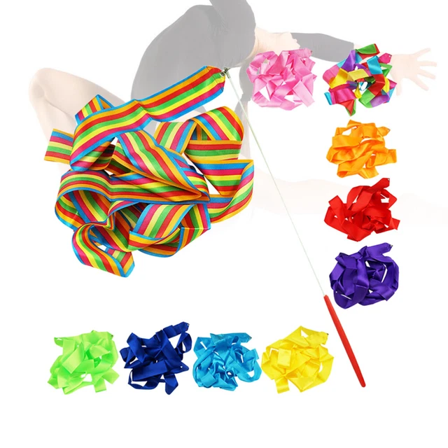 Clicks Ribbons RHYTHMIC GYMNASTICS RIBBON Gym Ribbons Streamers Performance Dancing £ ...