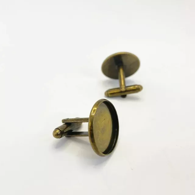 10 espacios en blanco antiguos de eslabones de bronce para cabujón de 18 mm
