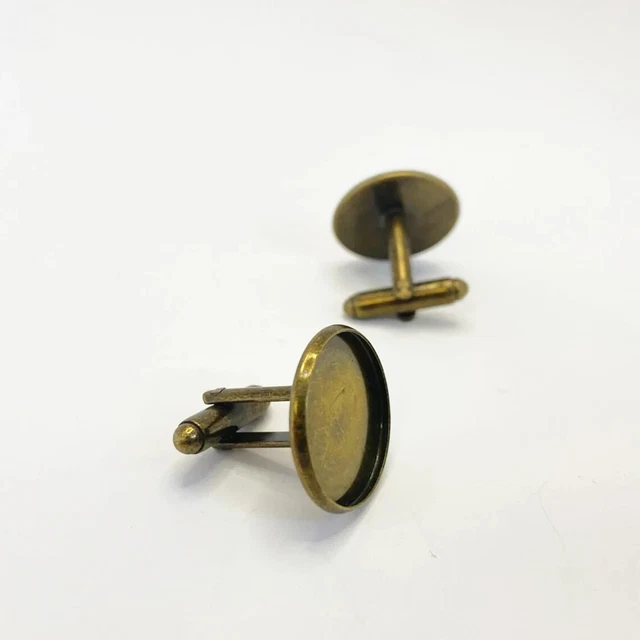 10x Antik Bronze Manschettenknöpfe Fassung Rohlinge passt 18 mm Cabochon