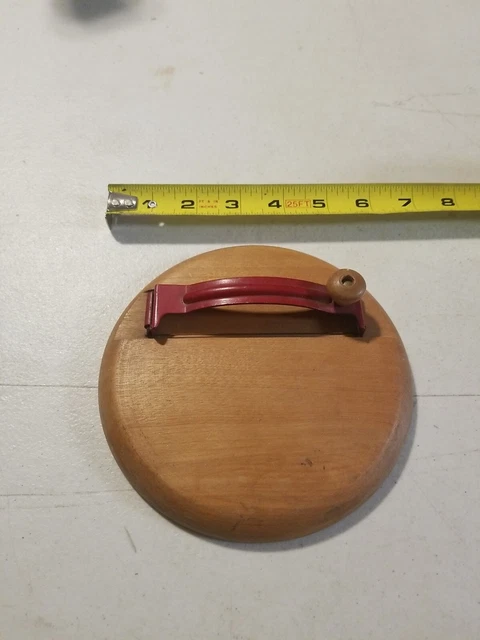 Vintage Wooden Cutting Board with Wire Cheese Slicer