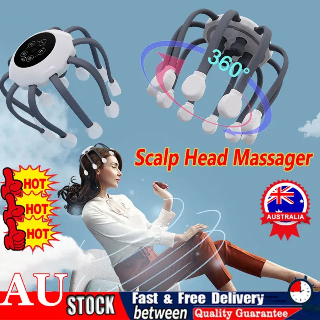 5-Mode Electric Scalp Head Massager Octopus Claw Vibration Stress Relief Relax