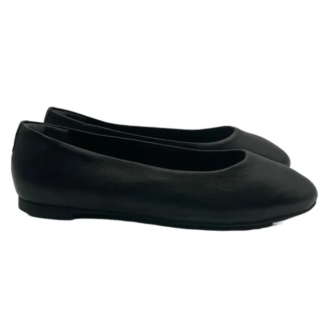 Hush Puppies Kendal Ballet PF Flat Black Leather US Women's Size 8 Wide