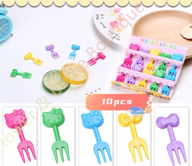 Kids Animal Mini Food Fruit Picks Forks School Lunch Box Accessory Decor Tool AU