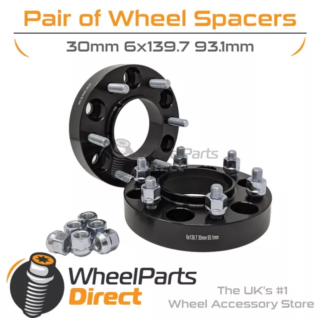 Wheel Spacers 30mm (4) Spacer Kit 6x139.7 93.1 +Nuts For Ford Ranger All Models