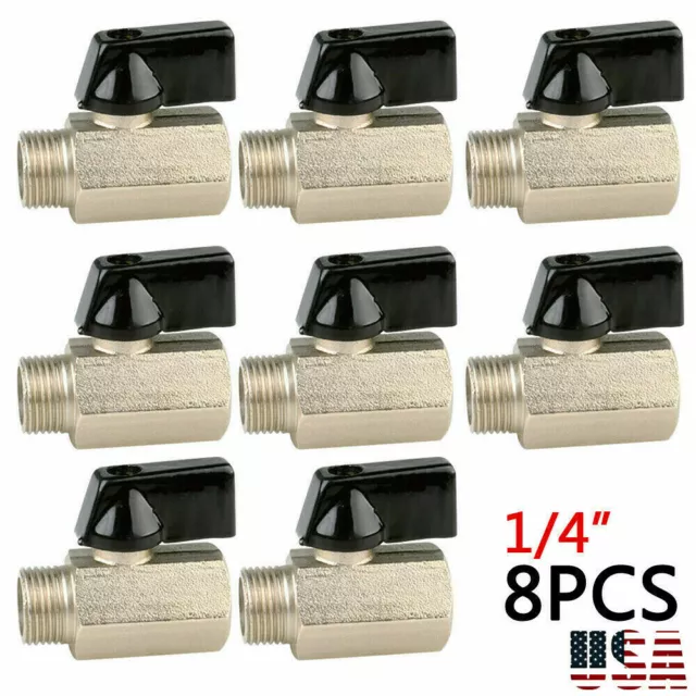 8pcs 1/4" Carpet Cleaning Shut-off Valve Corrosion Resistant For Hoses Wands