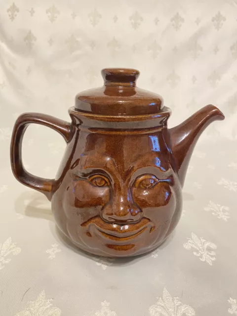 Vintage Toni Raymond Pottery Glazed Ceramic Tea Pot with Face Design