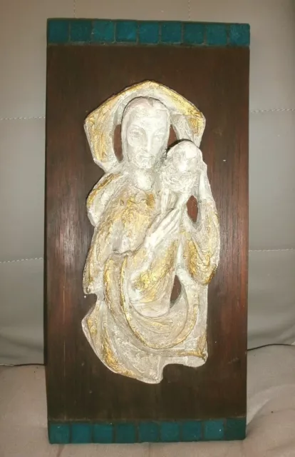 Ancien Barelief Religieux/Platre/Bois/Jesus Bon Pasteur?Saint Jean Baphiste?