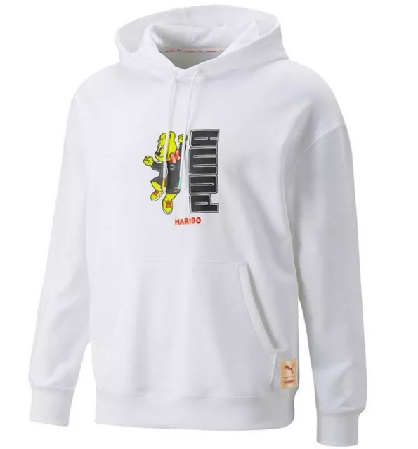 PUMA x HARIBO Hoodie Herren Kapuzen Pullover Sweatshirt Pulli Gummibärchen weiß