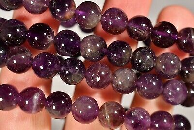AMETHYST BRACELET Bead Elastic Healing Crystal Tumbled Stones Quartz Gemstone