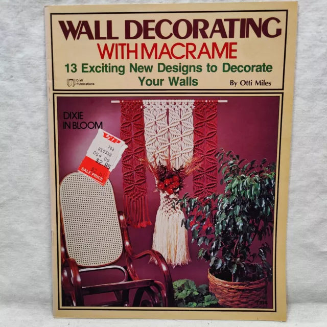 Raro De Colección 1979 DECORACIÓN DE PARED MACRAME 13 Diseños - Libro de Publicaciones Artesanales 7314