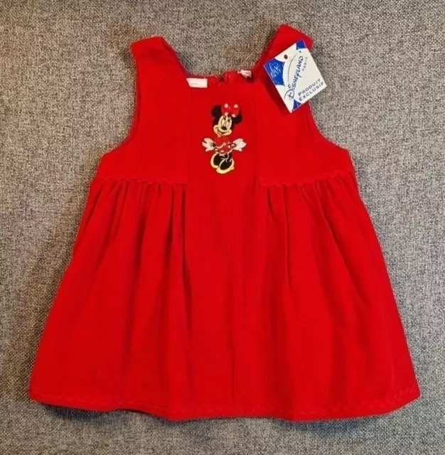 BNWT Minnie Mouse Cord Dress 3-6 Months Disneyland Paris Baby Girls Outfit (D96)