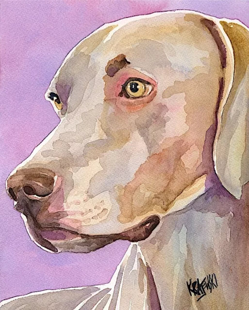 Weimaraner Art Print from Painting | Gifts, Poster, Home Decor, Picture 8x10