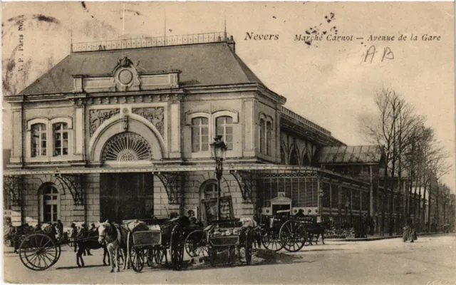 CPA NEVERS - Carnot Market - Avenue de la Gare (456974)