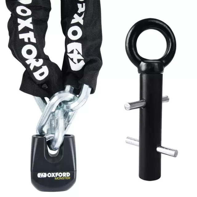 Oxford Monster 14 catena moto 1,5 m & Oxford Terra Force ancoraggio a terra bicicletta