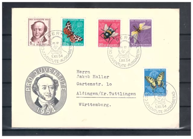 Schweiz 1954 FDC MiNr. 602 - 606 Pro Juventute 1.12.1954