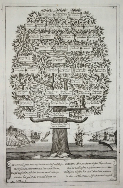 Sund Öresund Danimarca Sweden Vista Incisione Engraving Ceder-Baum 1661