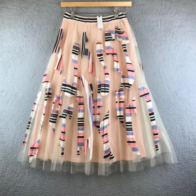 New $167 Anthropologie Geisha Mae Pleated Tulle Midi Skirt size S