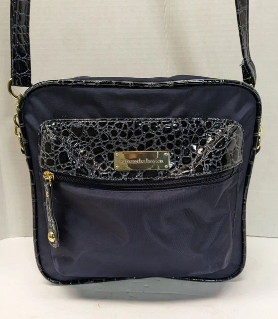 Samantha Brown Lightweight Organizer Crossbody Bag Purse Croc Trim  Navy Travel 2