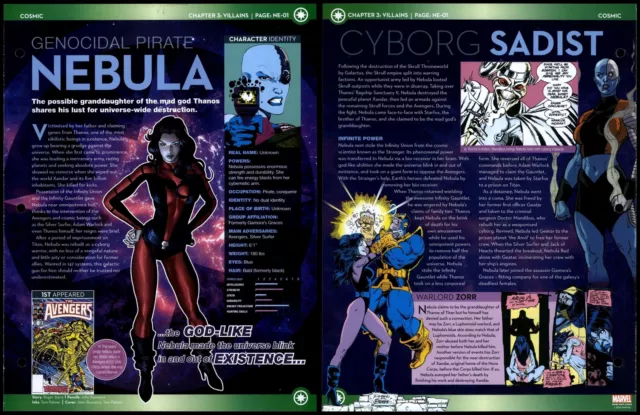 Nebula - Genocidal Pirate #NE-01 Villains - Cosmic Marvel Fact File Page