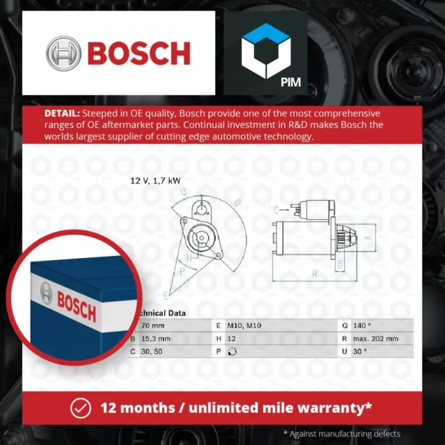 Starter Motor 0986025940 Bosch A0061514501 A6519060026 A6519064500 0061514501