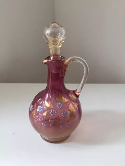 Carafe en verre émaillé Legras 1900