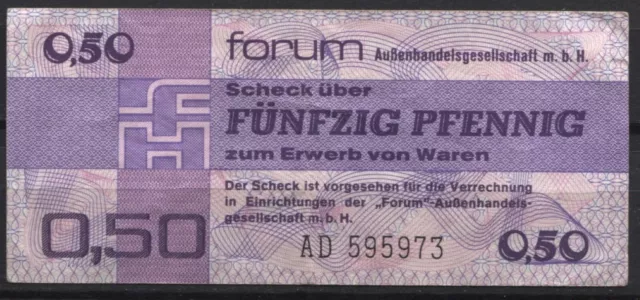 Außenhandelsgesellschaft, 1979, Forum-Scheck, 50 Pfennig, DDR