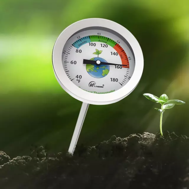 Medidor de sonda termómetro de acero inoxidable medidor de compost sonda probador de suelo monitor de temperatura