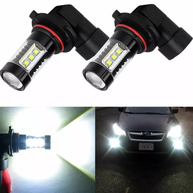 2x 9006 HB4 voiture LED brouillard DRL conduite phare lampe ampoules 6500K blanc