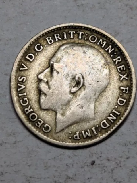 Roughly the Size of a Dime 1920 Great Britain 3 Pence World Silver Coin