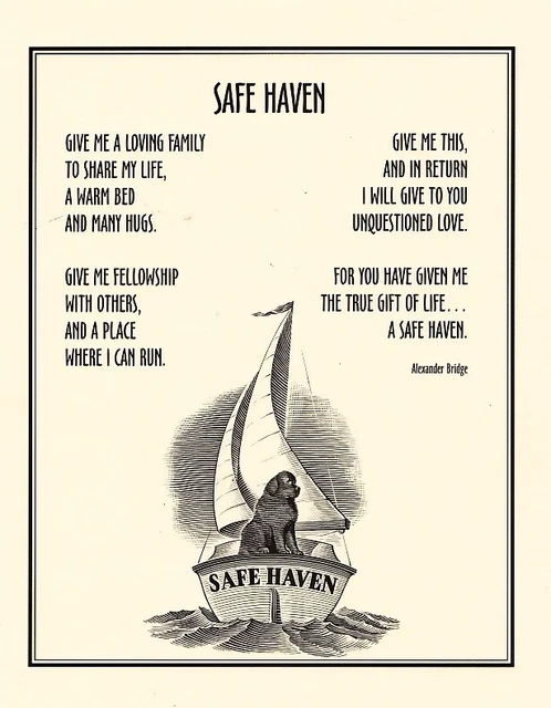 NU Endearing Newfoundland Dog RESCUE Art Print & Poem- 4 Newfoundland Dog Rescue