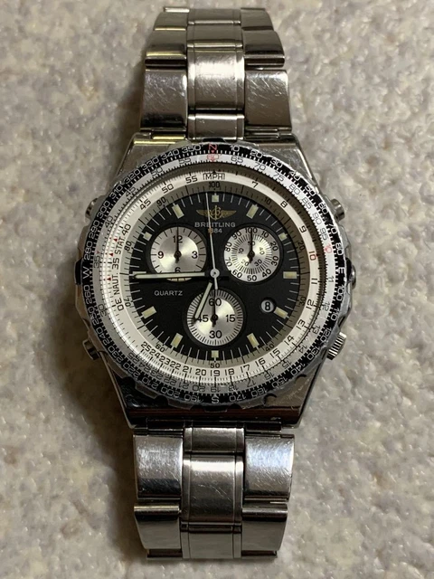 BREITLING Navitimer Jupiter Pilot A59028 Quartz Black Silver SS Analog Men's 031