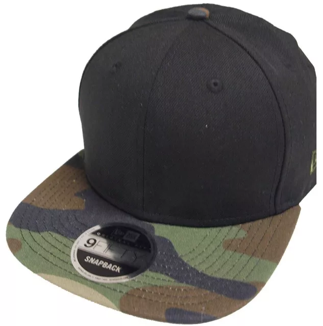 New Era Brillant Noir Camouflage Snapback Cap 9fifty 950 Original Fit Blanc Mens