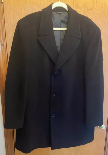 Men's Ralph Lauren Wool Cashmere Blend Pea Coat, Overcoat Sz. Large Vgc 2