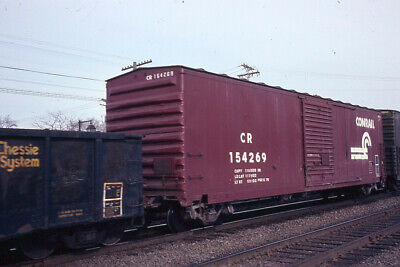 Railroad Slide - Conrail #154269 Box Car 1980 Westmont Illinois Freight Train