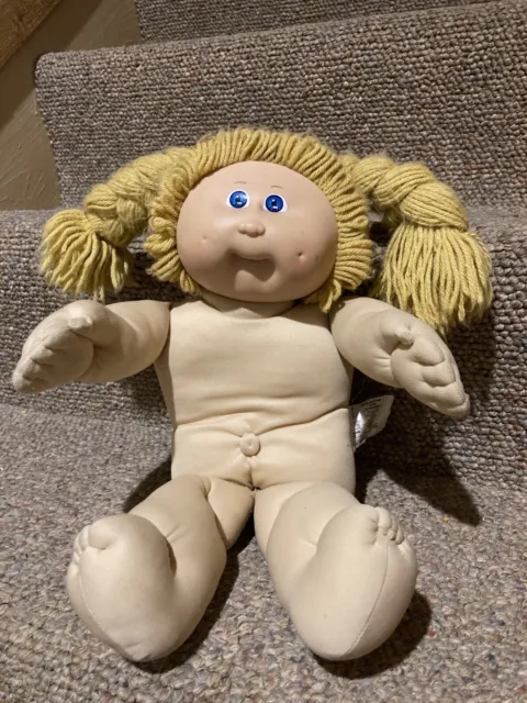 Cabbage Patch Kids Doll 1978-1982 Head Mold #9 Blonde Hair Blue Eyes No Clothes
