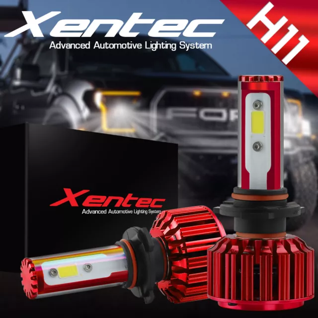 2x Xentec H11 H9 H8 LED Headlight Bulb Kit Low Beam Fog 72W 6000K 7600LM