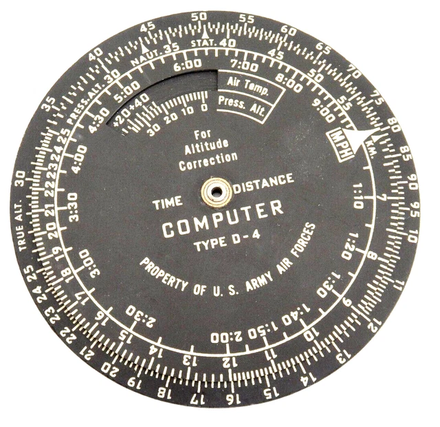 US ARMY AIR Forces Flight Time Distance Computer Altitude Correction ...