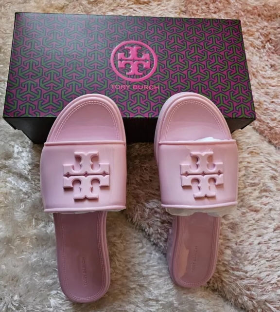Pink tory burch slides sale